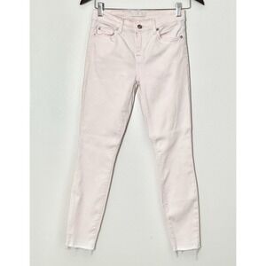 7 For‎ All Mankind Jeans Women's 26 Pink Raw Hem Barbie Coquette Summer